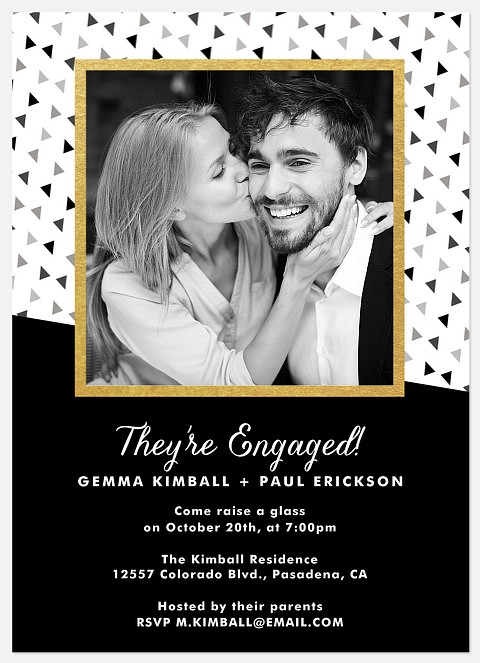 Tumbling Geo Engagement Party Invitations