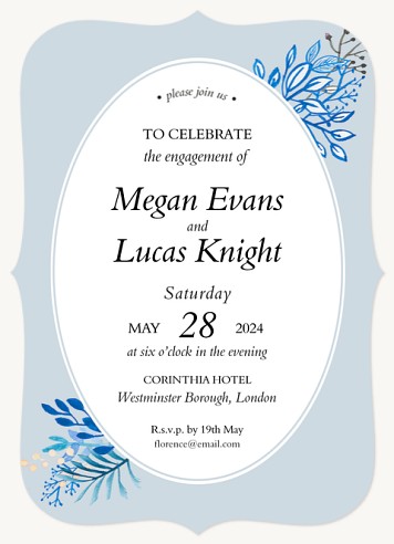 Botanical Watercolor Engagement Party Invitations