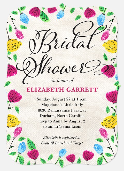 Bright Floral Bridal Shower Invitations