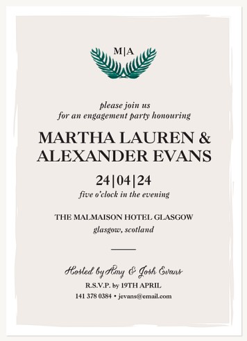 Palm Laurels Engagement Party Invitations