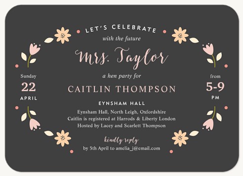 Flower Chain Hen Party Invitations