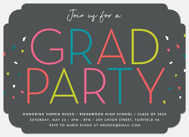 Colorful Party Graduation Cards