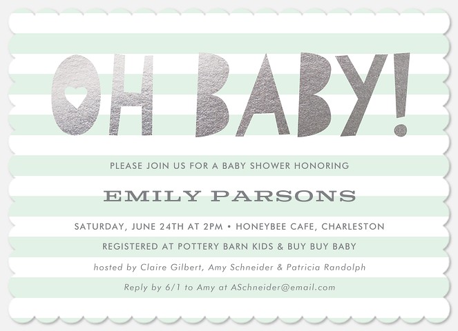 Shimmery Statement Baby Shower Invitations