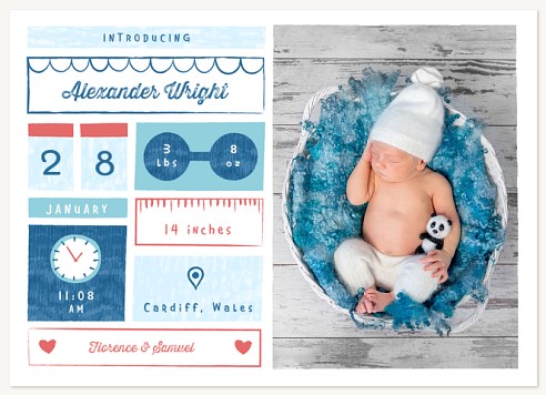 Retro Stats Baby Announcements