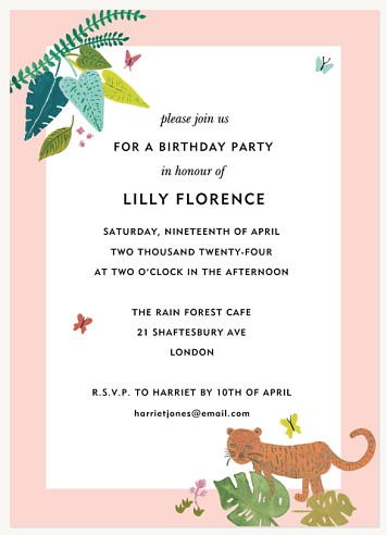 Into the Wild Kids Birthday Invitations
