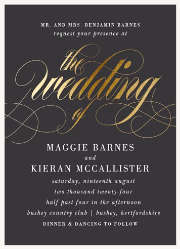 Gilded Luxury Wedding Invitations
