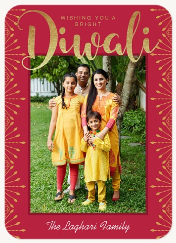 Golden Diwali Diwali Greeting Cards