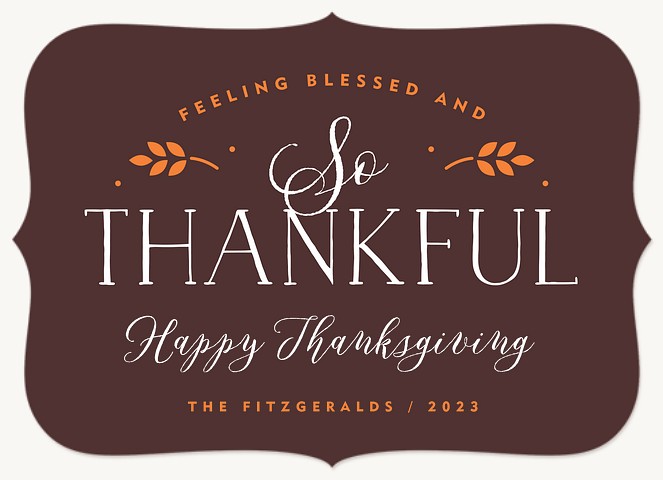 Blessed & Thankful  Thanksgiving Cards