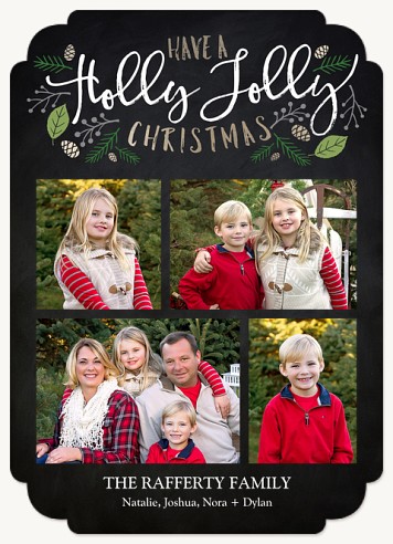 Holly Jolly Leaves Christmas Cards