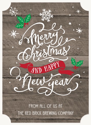 Rustic Tidings Christmas Cards for Business