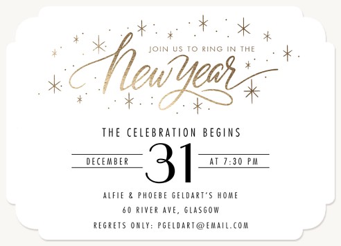 New Year Sparkles Holiday Party Invitations