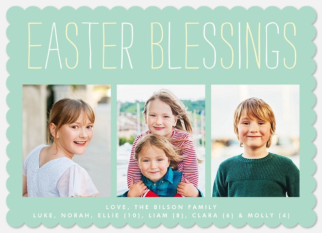 Trio Blessings Easter Photo Cards