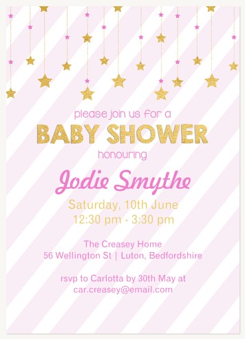 Little Starlight Baby Shower Invites 