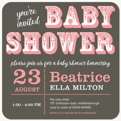 Stylish Saloon Baby Shower Invites 