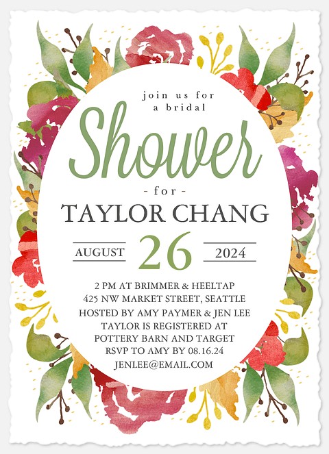 Vibrant Blooms Bridal Shower Invitations