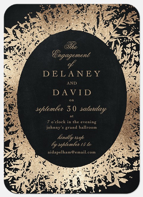Ornate Flora Engagement Party Invitations