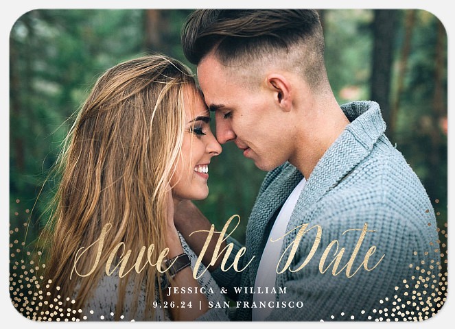 Gilded Edges Save the Date Photo Cards