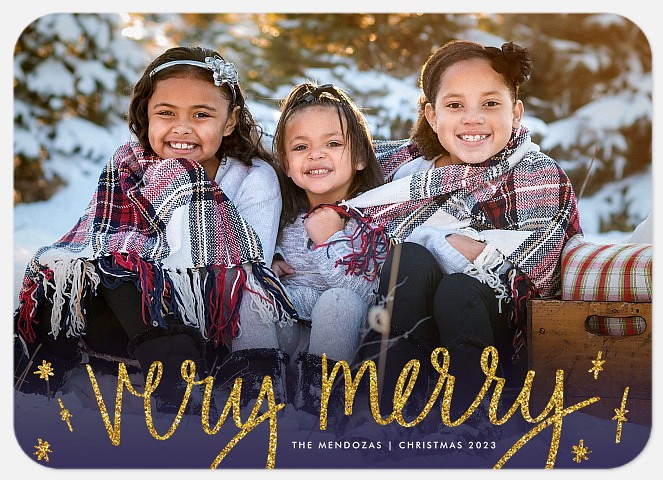 Golden Glimmer Holiday Photo Cards