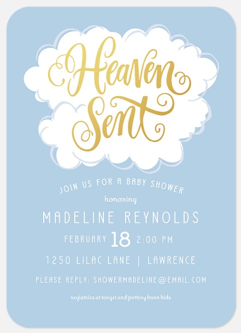Heavenly Days Baby Shower Invitations