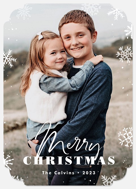 Falling Snow Holiday Photo Cards