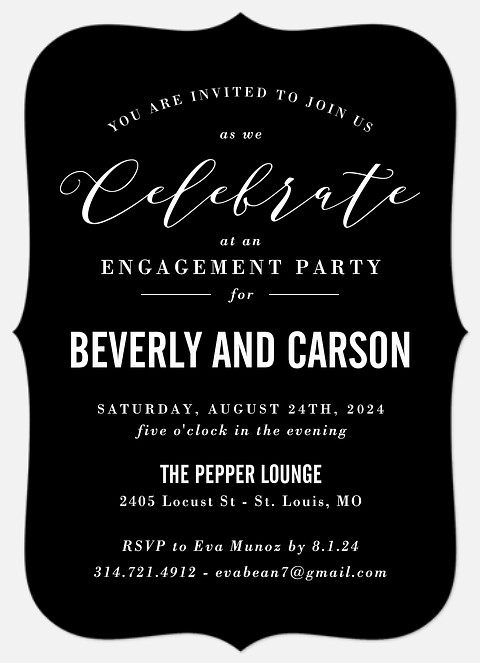 Black Tie Engagement Party Invitations