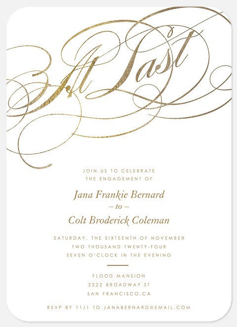 At Last Engagement Party Invitations