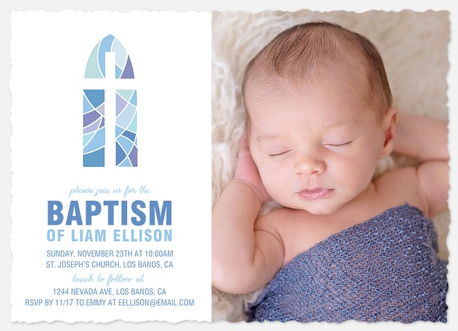 Stained Glass Baptism Christening Invitations