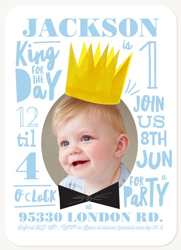 Birthday King Kids Birthday Invitations