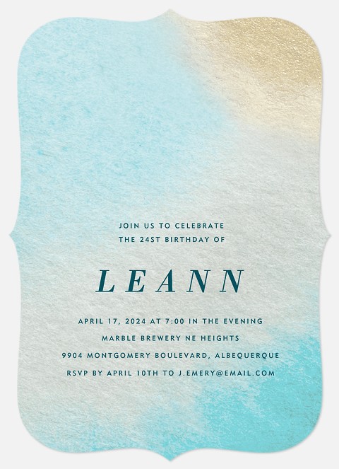 Ocean Wash Adult Birthday Invitations