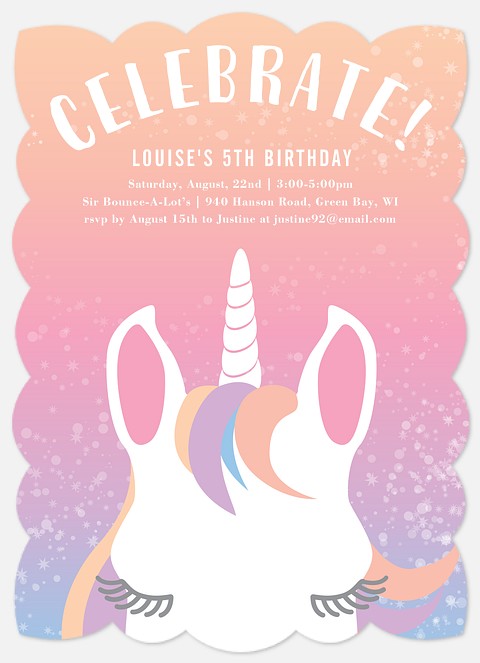 Magical Unicorn Kids' Birthday Invitations