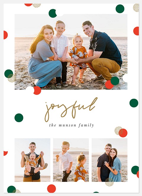 Confetti Burst Holiday Photo Cards