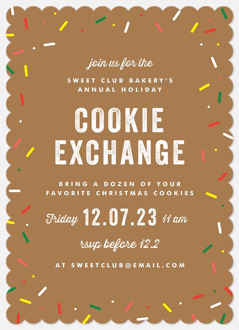 Gingerbread  Holiday Party Invitations