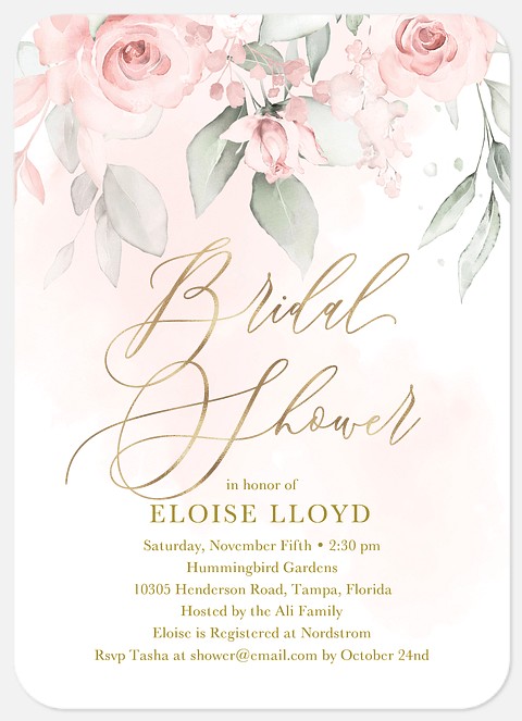 Bridal Flowers Bridal Shower Invitations