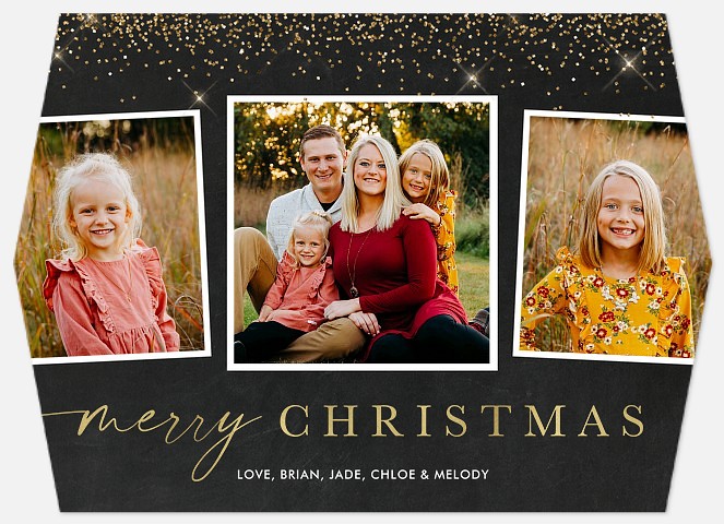 Glittery Snapshots Holiday Photo Cards