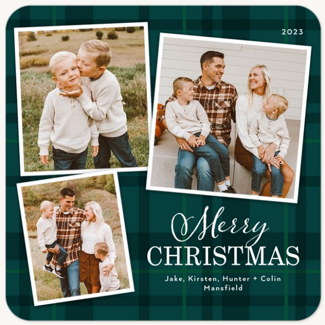 Evergreen Tartan Personalized Holiday Cards