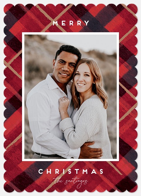 Marker Plaid Holiday Photo Cards