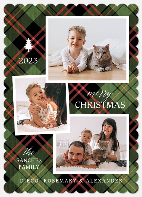 Forest Plaid Holiday Photo Cards