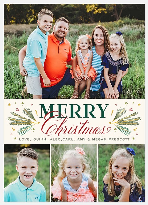 Traditional Pines Holiday Photo Cards