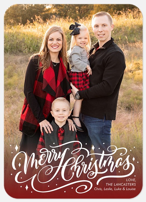 Sparkling Christmas Holiday Photo Cards
