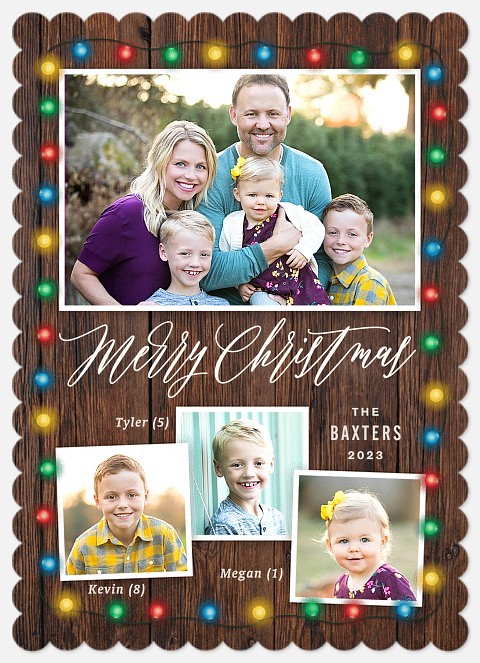 Multicolor Glow Holiday Photo Cards
