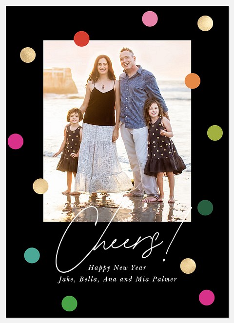 Confetti Cheer Holiday Photo Cards