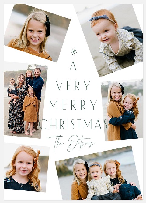Merry Word Tree Holiday Photo Cards