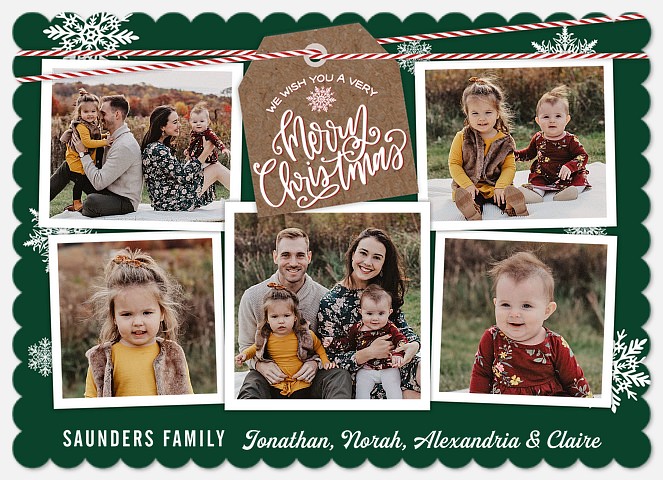 Gift Tag Collage Holiday Photo Cards