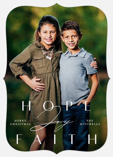 Hope Joy Faith Holiday Photo Cards