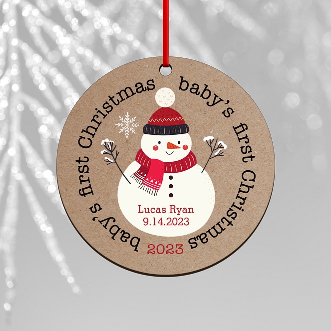 Baby Snowman Custom Ornaments