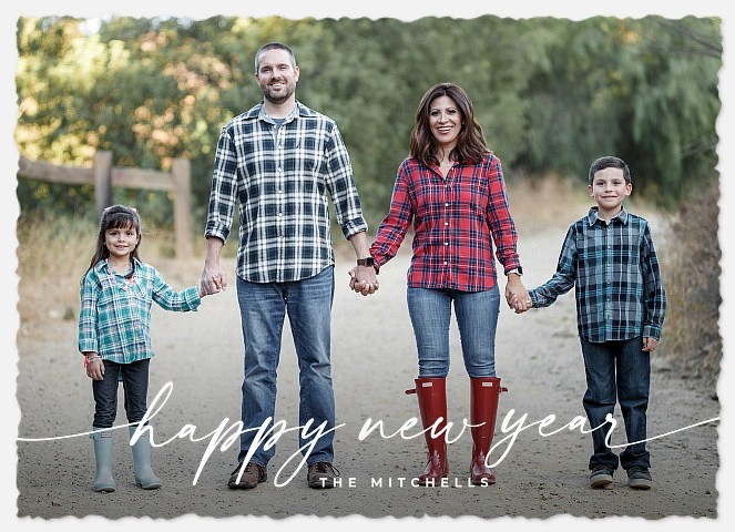 Flowing Script Holiday Photo Cards