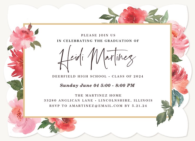 Framed in Flowers | Graduation Invitations