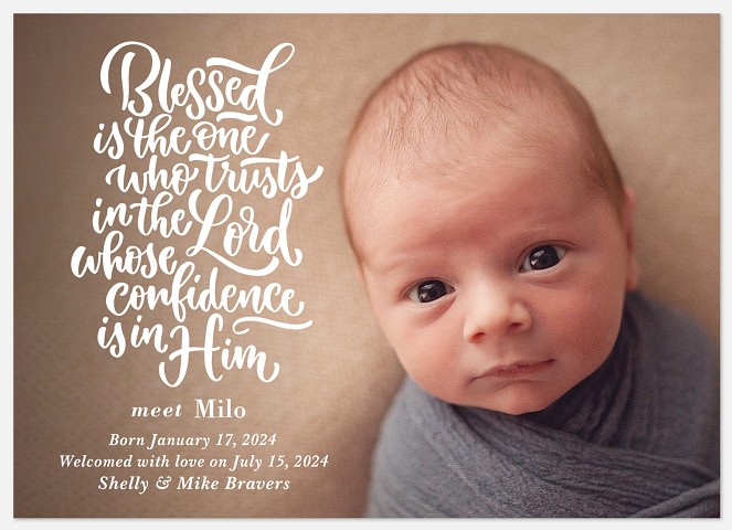 Blessed Treasure Baby Birth Announcements