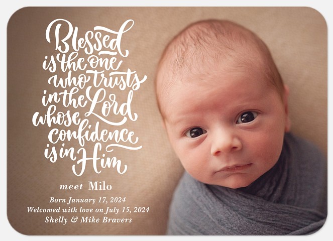 Blessed Treasure Baby Birth Announcements