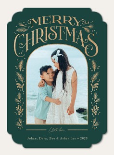 Custom Christmas & Holiday Cards, 5x7 Cardstock, Blank Envelope, Glowing  Holly